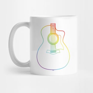 Auditorium Style Acoustic Guitar Body Colorful Outline Mug